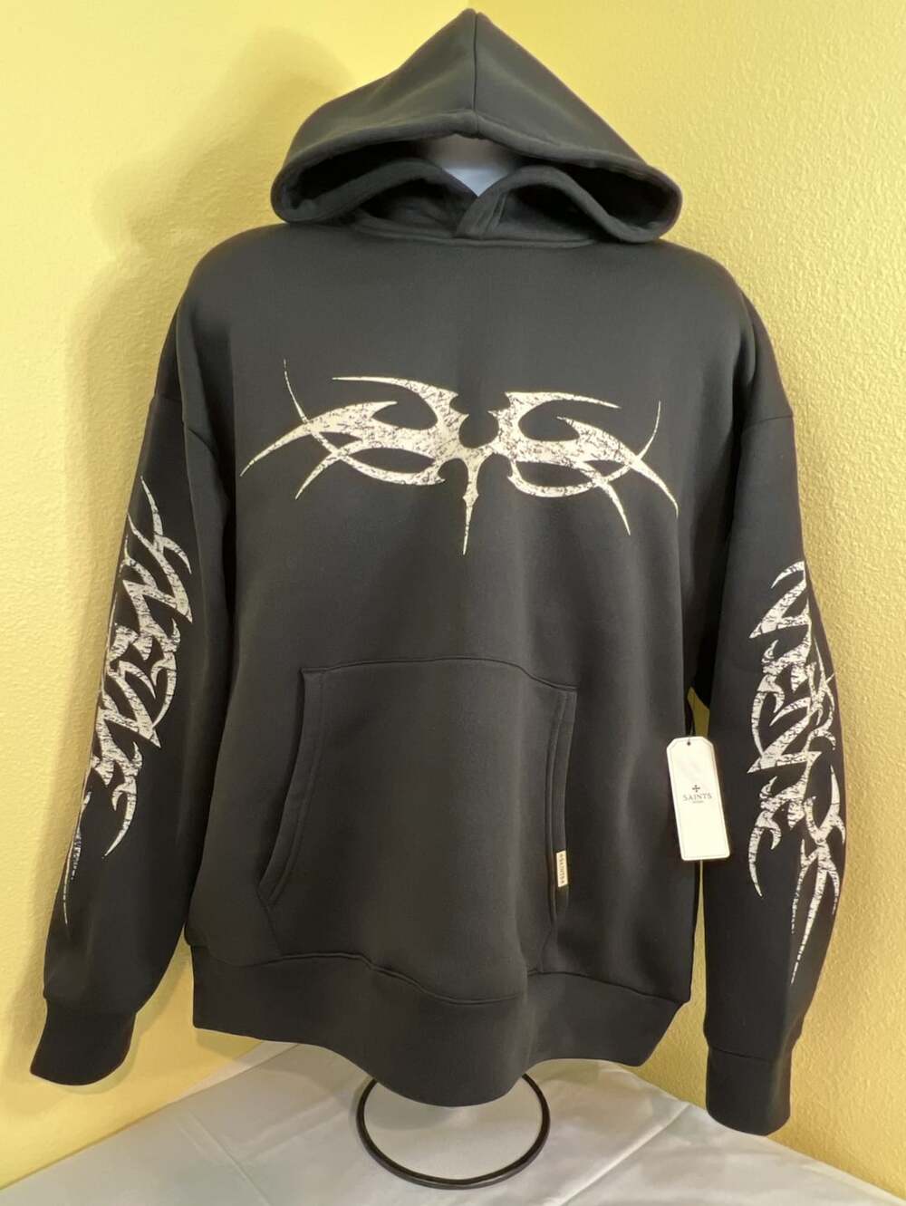 Saints Studio Cyber Y2K Tribal Print Hoodie